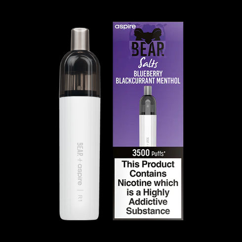 Blueberry Blackcurrant Menthol Bear + Aspire R1 3500 Puff Disposable Vape