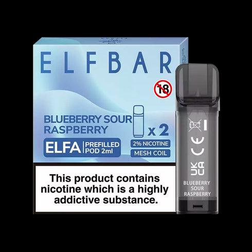 Blueberry Sour Raspberry Elf Bar Elfa Pods (Pack of 2)