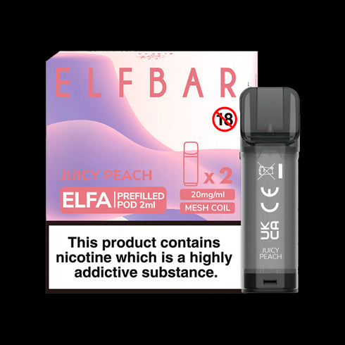 Juicy Peach Elf Bar Elfa Pods (Pack of 2)