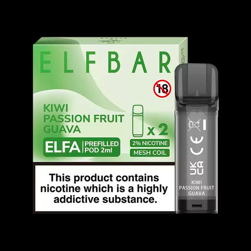 Kiwi Passion Fruit Guava Elf Bar Elfa Pods (Pack of 2)