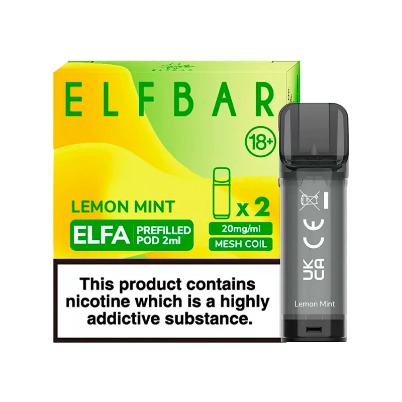 Lemon Mint Elf Bar Elfa Pods (Pack of 2) Elf Bar Vapes