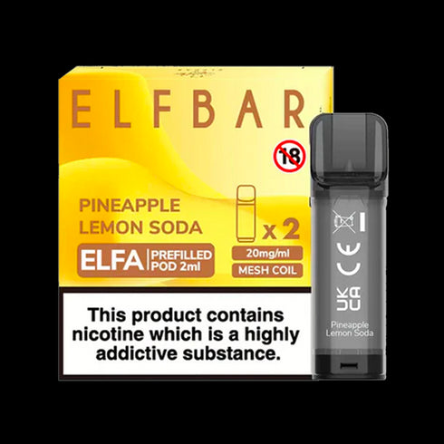 Pineapple Lemon Soda Elf Bar Elfa Pods (Pack of 2)