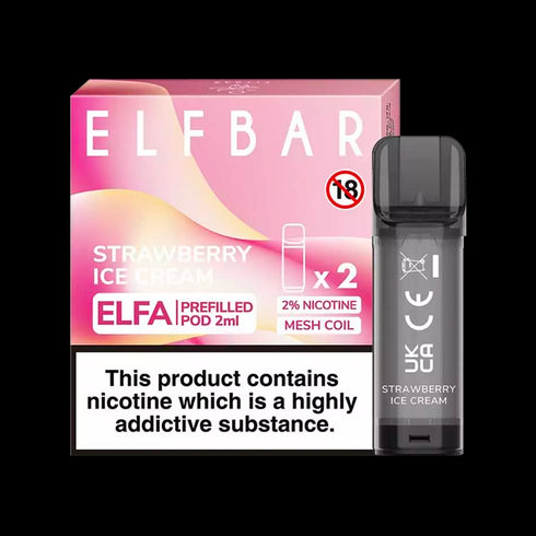 Strawberry Ice Cream Elf Bar Elfa Pods (Pack of 2)