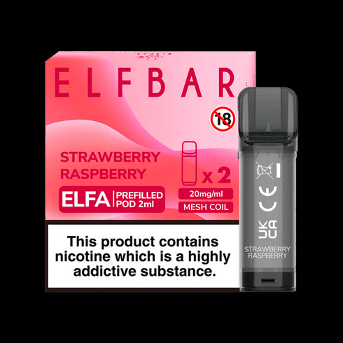 Strawberry Raspberry Elf Bar Elfa Pods (Pack of 2)
