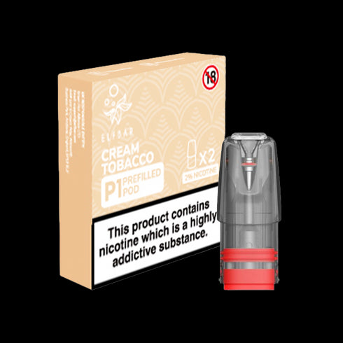 Cream Tobacco Elf Bar Mate P1 Pods (Pack of 2)