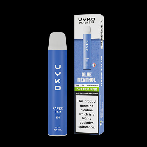 Blue Menthol VYKO Paper Bar Disposable Device