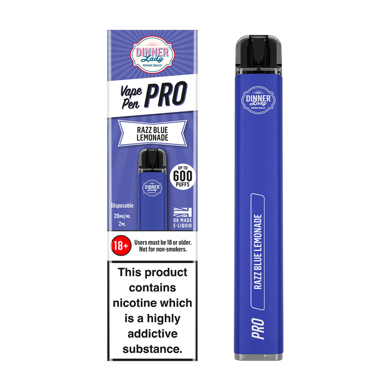 Razz Blue Lemonade Dinner Lady Vape Pen Pro Disposable Device – Elf Bar ...